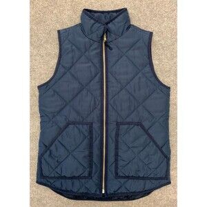 J Crew Vest Womens XS Quilted Puffer Preppy Full Zip Warm-Up Pockets